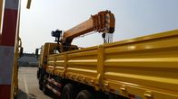 Yellow 8x4 Heavy Cargo 12T Boom Truck Crane Dimension 12484*2496*4125